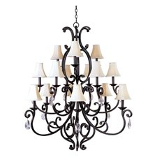 Richmond Fifteen Light Candle Chandelier in Colonial Umber Shades: Yes by Maxim Lighting