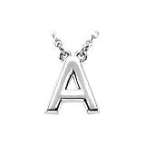 Block Initial Necklace in Sterling Silver, Letter A