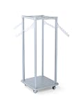 52"h Portable Retail Clothing Rack with 4 Clear Acrylic Waterfalls - Silver