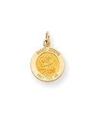 14k Gold Saint Joseph Medal Charm
