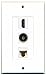 RiteAV - 1 Port HDMI and 1 Port Toslink and 1 Port Cat6 Ethernet White Decorative Wall Plate