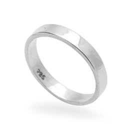 3MM Sterling Siler Wedding Band For Men &amp; WomenClassic Plain Flat Band Ring (5 to 12) Size 5: Jewelry