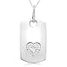 10k White or Yellow Gold Heart Dog Tag Diamond Pendant (1/20 cttw, I-J Color, I3 Clarity)