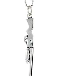 Sterling Silver Shotgun Pendant, 1 3/8 inch tall