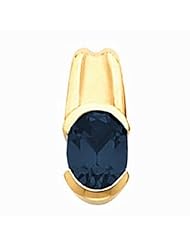 14K Yellow Gold Oval Cut Sapphire Pendant -- LIFETIME WARRANTY