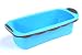 SiliconeZone New Wave Loaf Cake Pan, Bright Blue / Chocolate