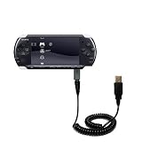 Coiled USB Cable for the Sony PSP-3001 Playstation Portable Slim with Power Hot Sync and Charge capabilities – uses Gomadic TipExchange Technology