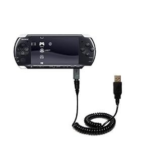 Coiled Power Hot Sync and Charge USB Data Cable w  Tip Exchange for the Sony PSP-3001 Playstation... by Gomadic for the PSP-3001 Playstation Portable Slim
