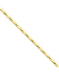 2.0 mm Solid 14K Yellow Gold High Polish Classic Franco Link Chain Necklace - 30" inches