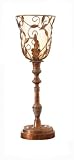 Torchiere Table Lamp with Antique Glass Shade From CBK Lighting