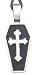 Cross Coffin Tombstone Pewter Pendant Necklace