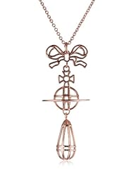 Vivienne Westwood Thin Lines 3D Orb Tiny Bow Pendant Necklace, 5"