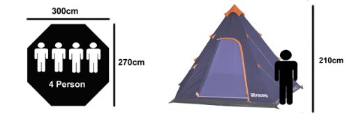 Ultracamp Shiriki 4 Man Person Tipi Tent | Teepee Four Berth Camping Tepee