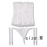 Lingerie corset bustier guepiere avec string avec jarretelle taille M