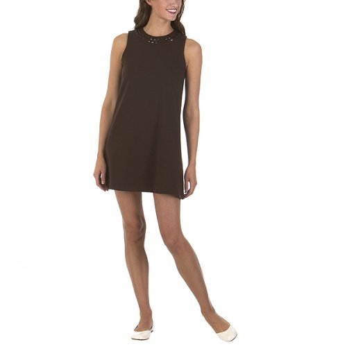 Spanish Brown Ponte Dress with Stubs