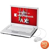 東芝 AX/52E C540/1.86G/15.4/1G/S80G/SMlt/LAN/Vista Basic/Of2007Psl PAAX52ELV