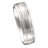 5.00 Millimeters White Gold Wedding Band Ring 14 Karat Gold, Comfort Fit Style SV48-106W5 by Wedding Rings by Oromi