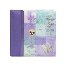 Pioneer Bella Fabric Ribbon Frame Bi-Directional Memo Frame Photo Album, Fabric Covers, Holds 200 4x6 Photos, 2 Per Page Color: Lilac.