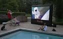 CineBox Outdoor Movie Screen 9' x 5' Theater System - Screen - LCD Projector - DVD Player - Audio Mixer - Outdoor Speakers