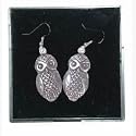 Pewter Earrings Owl