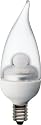 GE 76456 Energy Smart LED Bent Tip Light Bulb, Clear, Candelabra Base, 2-Watt