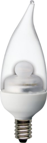 GE 76456 Energy Smart LED Bent Tip Light Bulb, Clear, Candelabra Base, 2-Watt