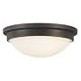 Murray Feiss FM228ORB Boulevard Collection 12.5-Inch 2-Light Flush Mount, Oil Rubbed Bronze Finish with White Opal Etched Glass Shade