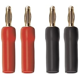 Acoustic Research AP307 Speaker Banana Ends, set screw type, 2 pr./pkg Red/Black