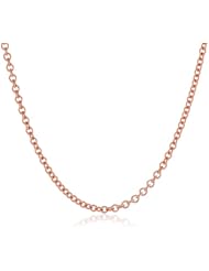 14k Italian Rose Gold Rolo 1.1mm Chain Necklace, 16"