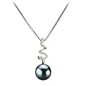 PearlsOnly Greta Black 6-7mm AA Japanese Akoya 14 Karat Gold Pearl Pendant