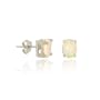 Sterling Silver 6x4 Oval Created Fiery White Opal Stud Earrings