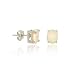 Sterling Silver .925 Created Fiery White Opal Stone Oval Prong Small 6x4 Stud Earrings