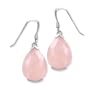 .925 Silver & Rose Quartz Teardrop Earrings