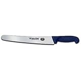 Victorinox Cutlery 10-1/4 inch Wavy Edge Bread Knife, Blue Fibrox Handle with Microban