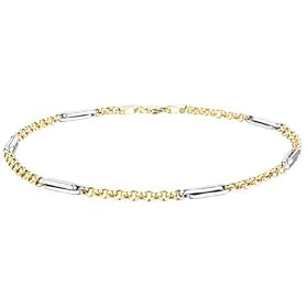 Two Tone Anklet 10 Inches in 14K Yellow and White Gold by MyJewelryBox.com