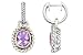 3 Carat Amethyst and Diamond 14K Yellow Gold & Sterling Silver Earrings