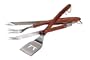 Outset QB00 Rosewood and Stainless Steel 3-Piece Barbeque Set with Spatula, Fork, Tongs