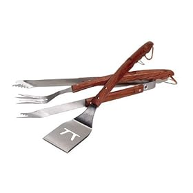 Outset QB00 Rosewood and Stainless Steel 3-Piece Barbeque Set with Spatula, Fork, Tongs by 