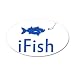 38.5x24.5O Wall Vinyl Sticker iFish Fishing Fisherman
