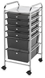Alvin Blue Hills Studio Mobile Storage Carts - Smoke, Mobile Storage Cart, 6-Drawer