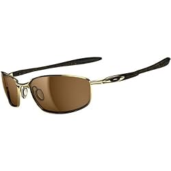 Oakley Blender Men's Active Designer Sunglasses w/ Free B&F Heart Sticker - Polished Gold/Gold Ghost Text/Dark Bronze