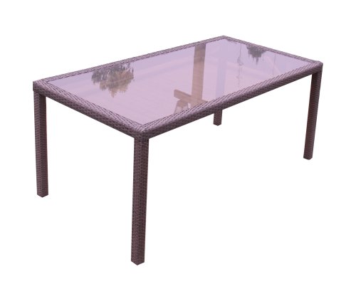 Ambientehome 68673 Tisch Somalias inkl. Glasplatte ca. 150 x 90 x 75 cm, Polyrattan, dunke Preisvergleich