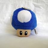 Super Mario Bro. BLUE Mushroom Plush Keychain