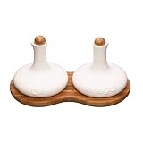 Review Kitchen Craft  / Natural Elements Ceramic Oil and Vinegar Set with an Acacia Wood Stand