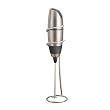 BonJour Frother, Automatic Battery Powered Caf? Latte with Stand, Chrome/Black