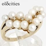 10K Yellow Gold Pearl & Diamond Ring - OldCities Estate Jewelry