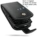 PDair Leather Case for BlackBerry Curve 3G 9300 - Flip Type (Black)