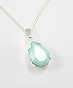LJ Designs Mint Alabaster Tear Drop Pendant