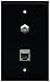 RiteAV - Shielded Cat6 Ethernet and Black Cable TV (Coax, F-Type) Wall Plate - Black