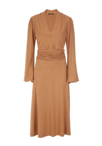 APART Damen Kleid/ Knielang Jersey-Kleid mit eleganter Raffung, Gr. 38, Braun (cognac) Preisvergleich